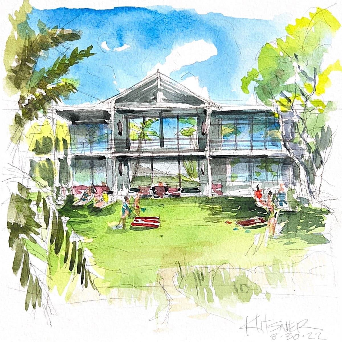 The villa, an architectural sketch