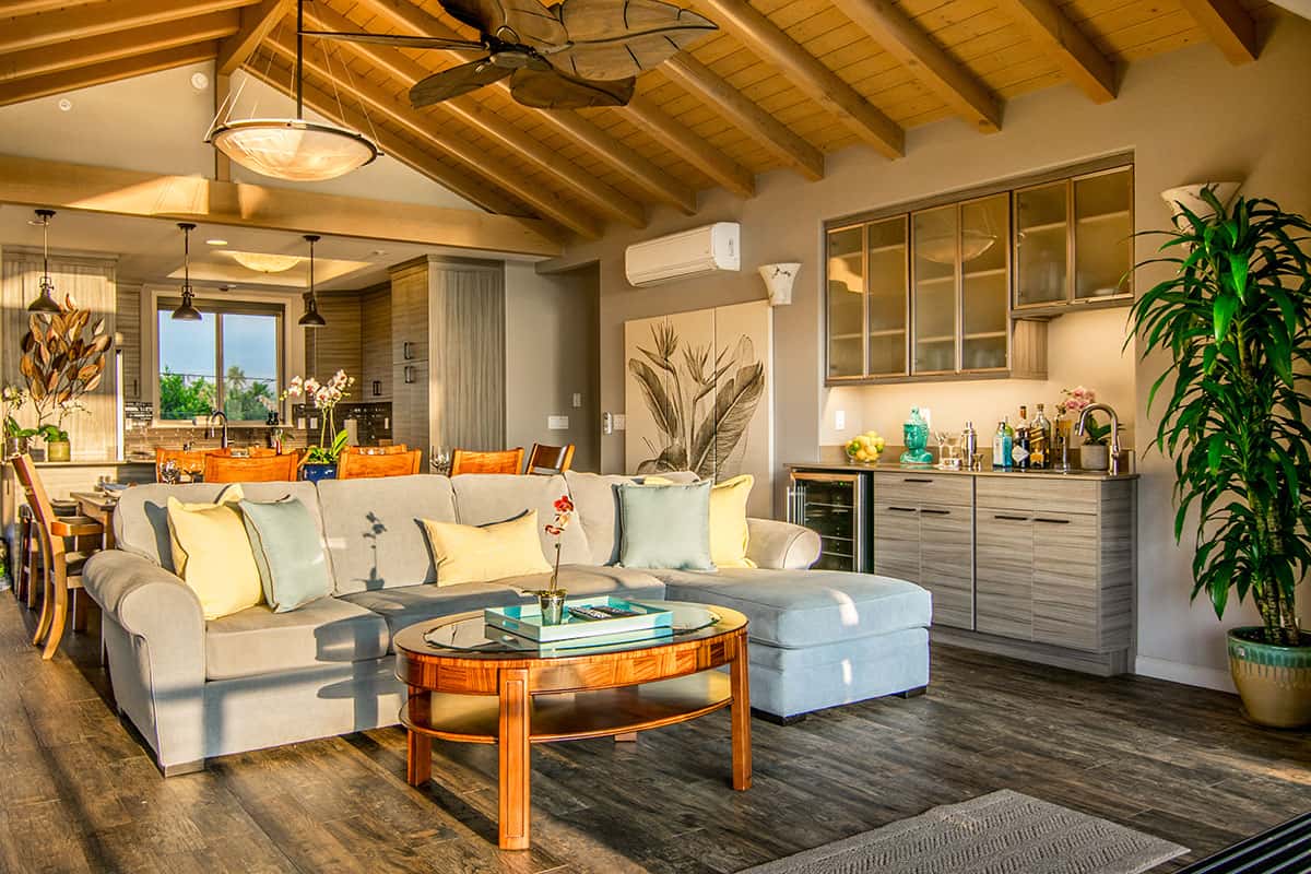 Living room facing the ocean